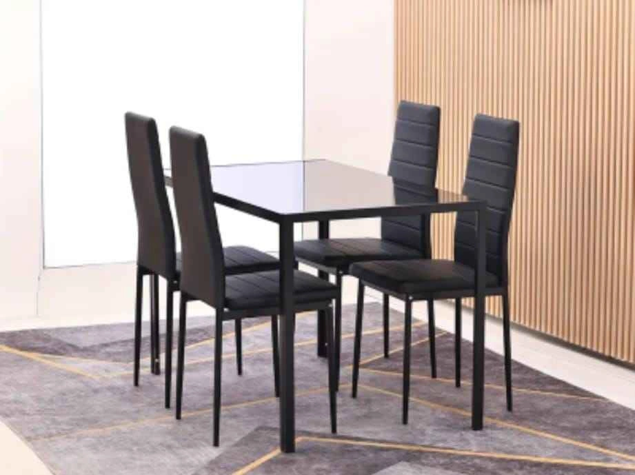4pcs/set Glass Dining Table Set
