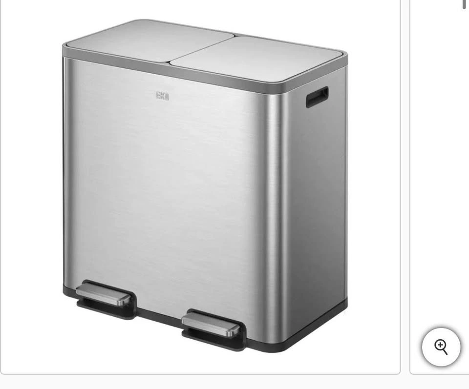 EKO 42L+42L Dual Compartment Stainless Steel Step Can