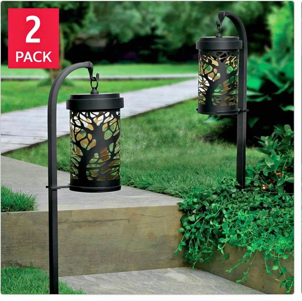 Pathmark Lighting Solar Shepherd's Hook Landscape Light, Pack of