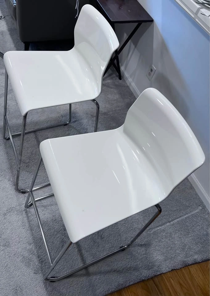 2 Bar Stools - White Chrome plated - photo 3