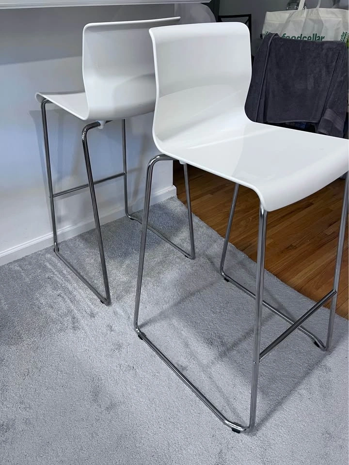 2 Bar Stools - White Chrome plated - photo 4