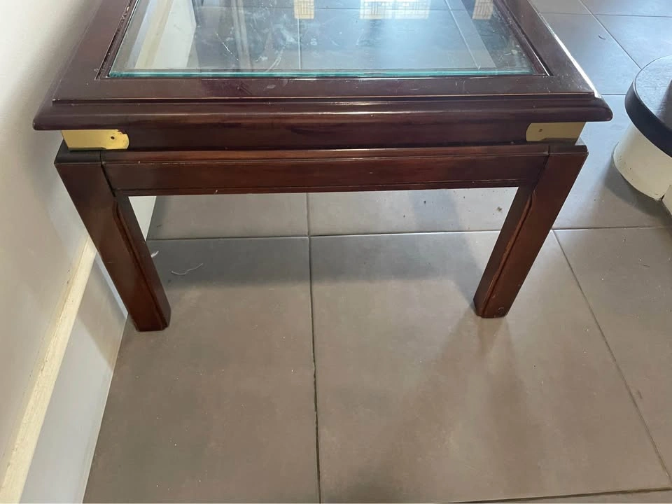 23x53x15” Glass Top Coffee Table with Golden Accents - photo 3