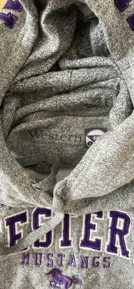 Grey Western Mustangs Hoodie Womens Large - photo 2