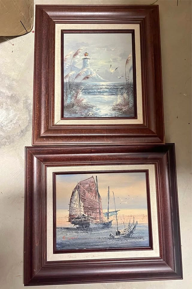 $20 ea/ both $30 original paintings 12x16” sailboat lighthouse