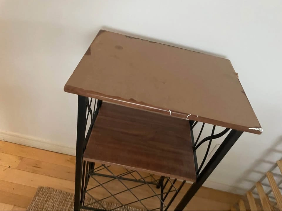 Metal & wood wine rack, peeling on top (price reflective) - photo 2