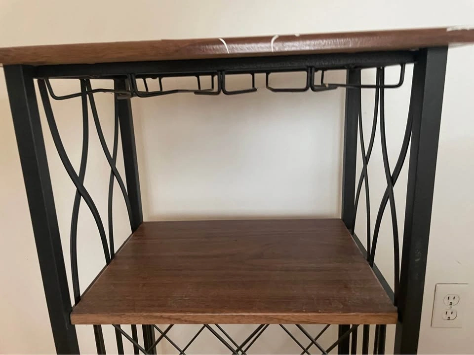 Metal & wood wine rack, peeling on top (price reflective) - photo 3