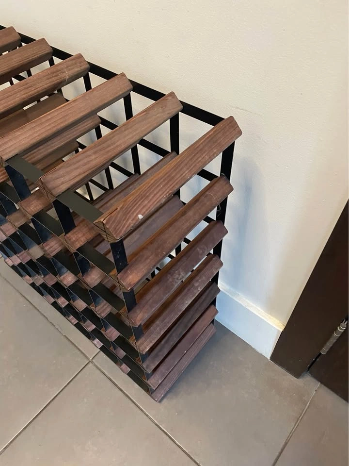 42 Bottle Wood and Metal Wine Rack 24x24x9" - photo 2