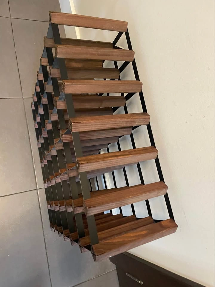 42 Bottle Wood and Metal Wine Rack 24x24x9" - photo 3
