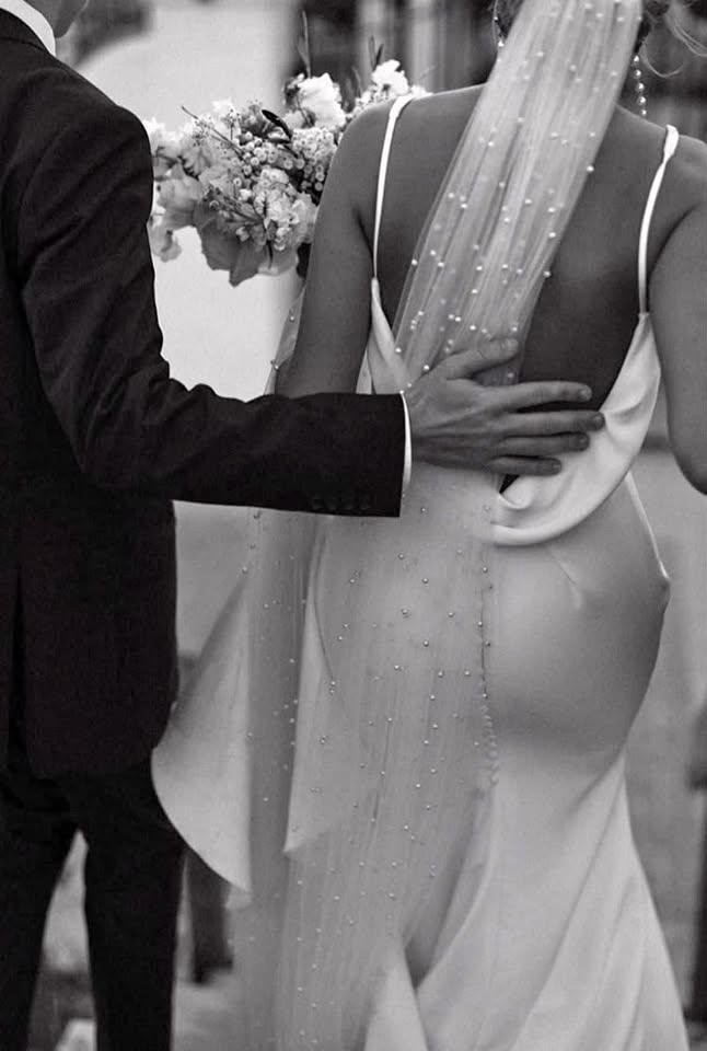 Pearl floor length Veil soft white ivory