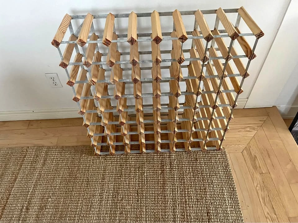 72 Bottle Wood Metal Wine Rack 32x32x9"