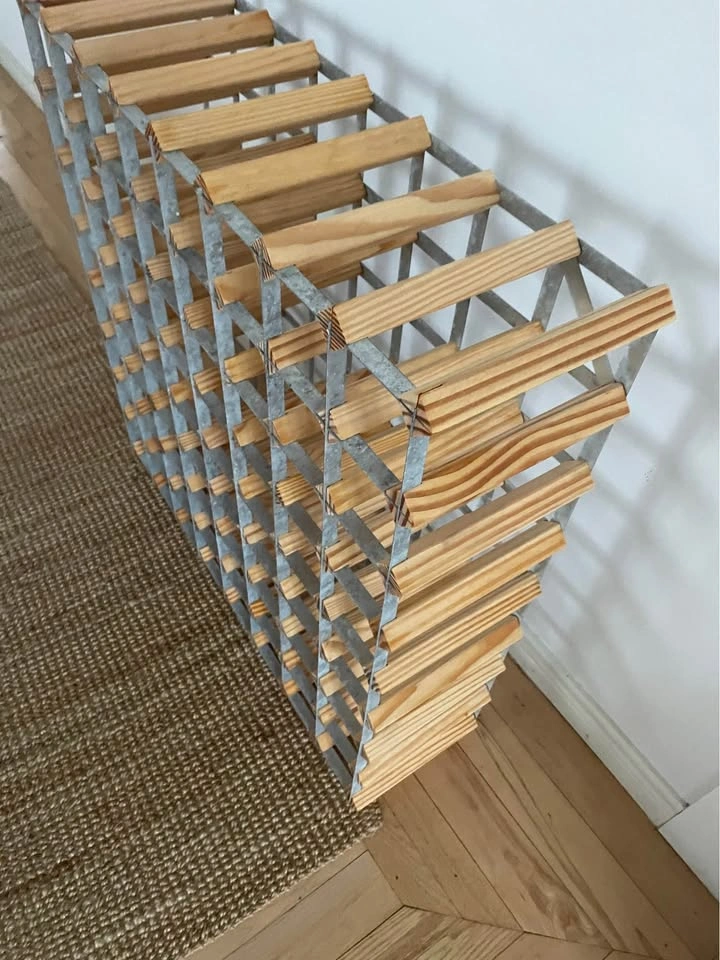 72 Bottle Wood Metal Wine Rack 32x32x9" - photo 2