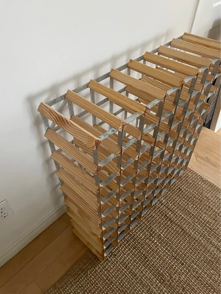 72 Bottle Wood Metal Wine Rack 32x32x9" - photo 3