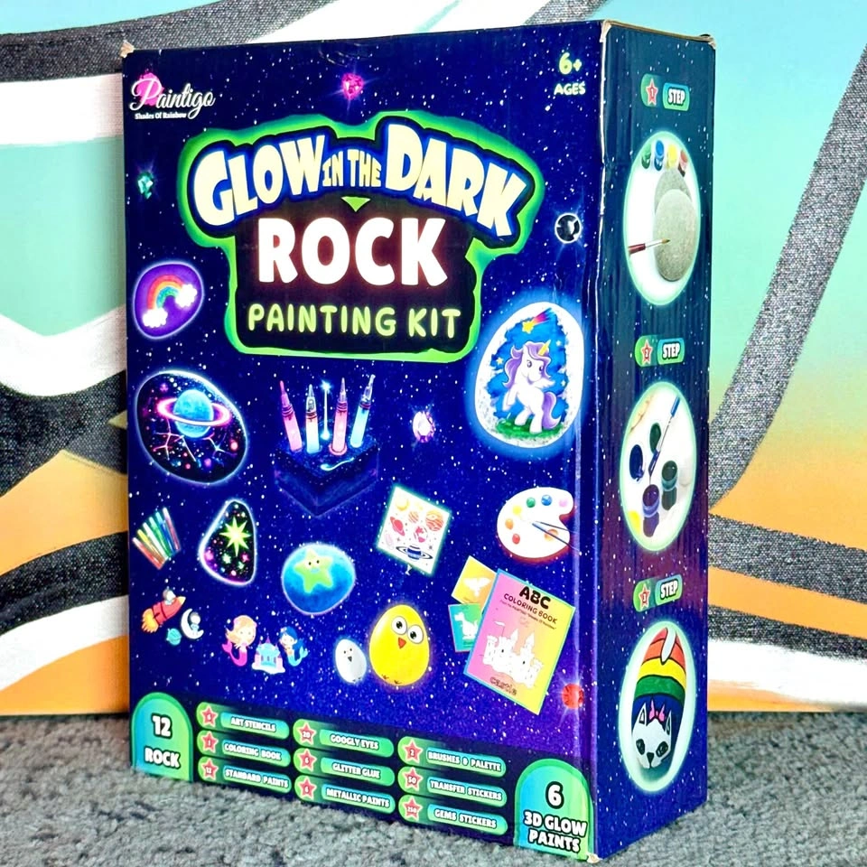 🌟 Glow in the Dark Rock Painting Kit 🎨✨ | Brand New Kids Craft S