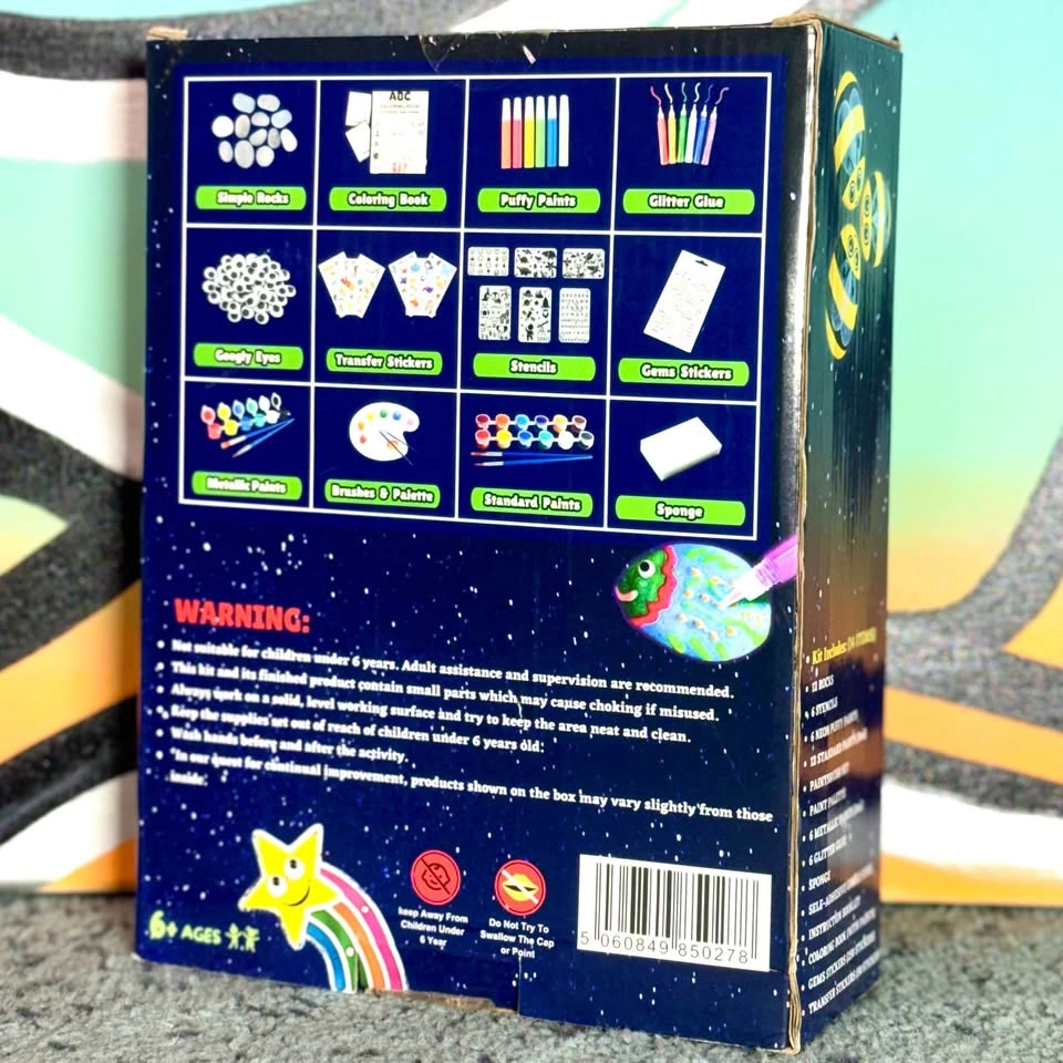 🌟 Glow in the Dark Rock Painting Kit 🎨✨ | Brand New Kids Craft S - photo 2