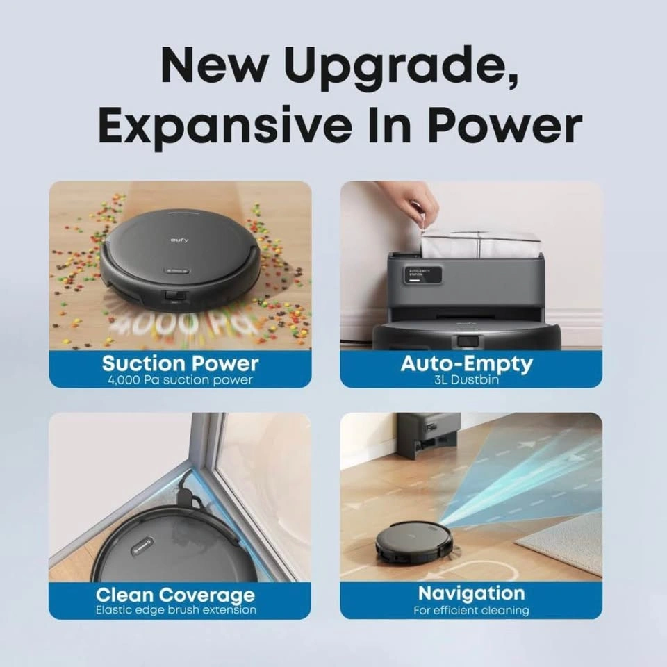 Eufy Robot Vacuum C10 w/ Auto-Empty Station | 4000Pa Suction - photo 3