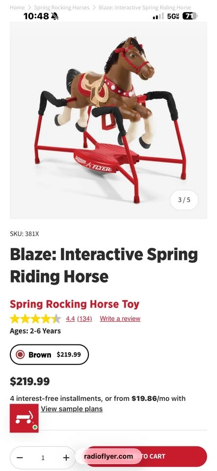Radio Flyer Blaze Interactive Riding Horse - Excellent Condition - photo 2