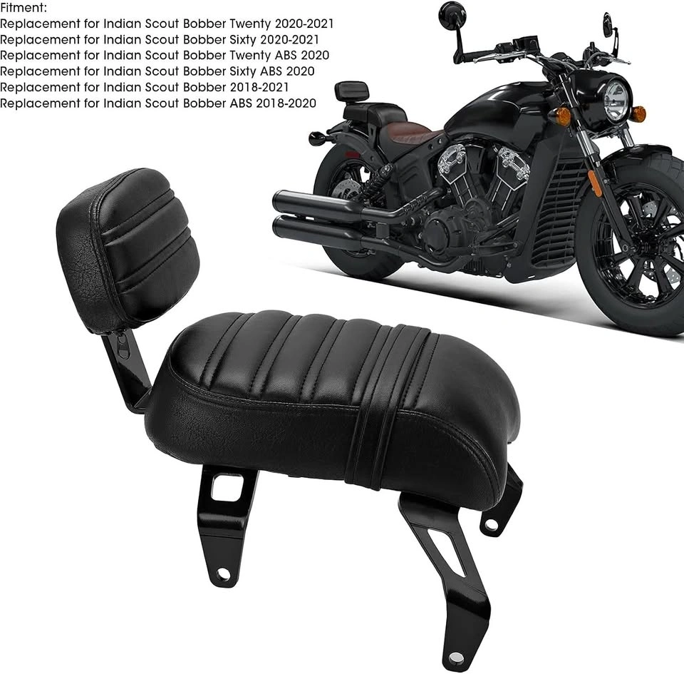 Motorcycle Passenger Seat with Backrest for Indian Scout Bobber