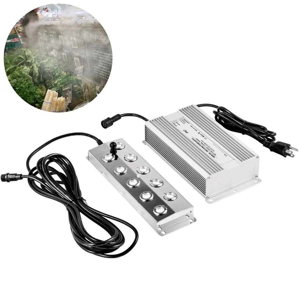 VEVOR 10 Head Ultrasonic Mist Maker Fogger w/ Waterproof Power S