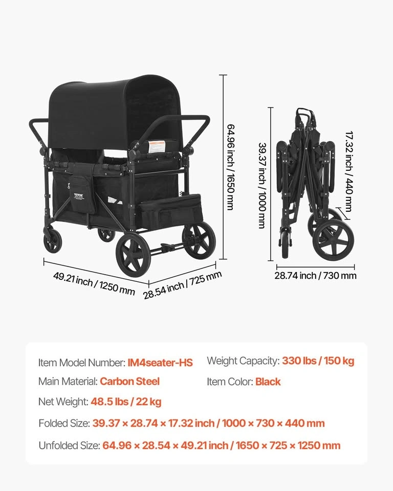 VEVOR 4-Kid Wagon Stroller - photo 2
