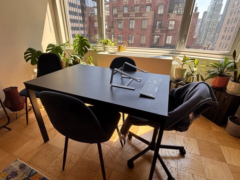 IKEA Extendable table, black/dark brown - photo 2