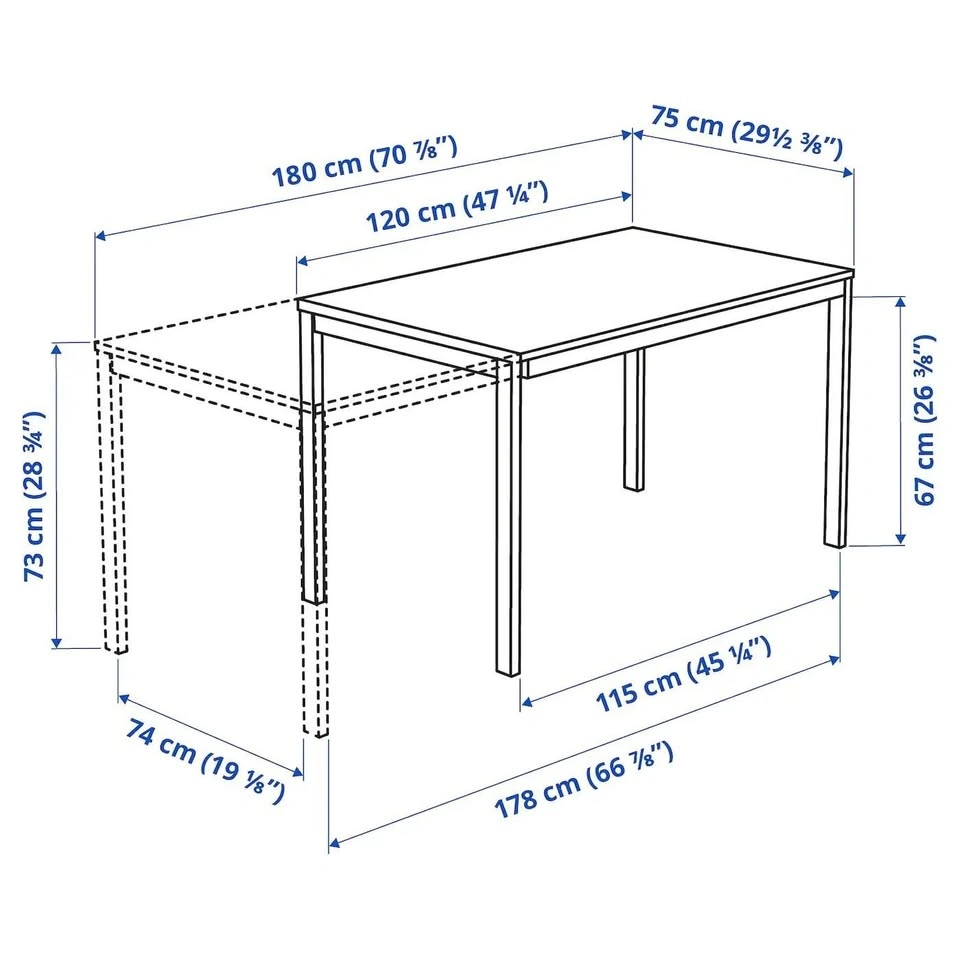 IKEA Extendable table, black/dark brown - photo 3