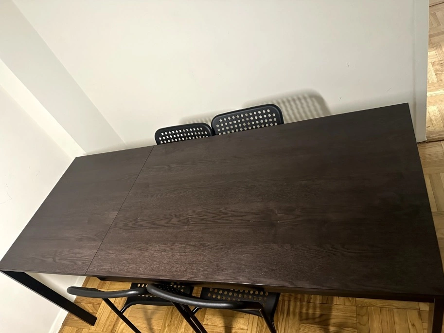 IKEA Extendable table, black/dark brown - photo 5