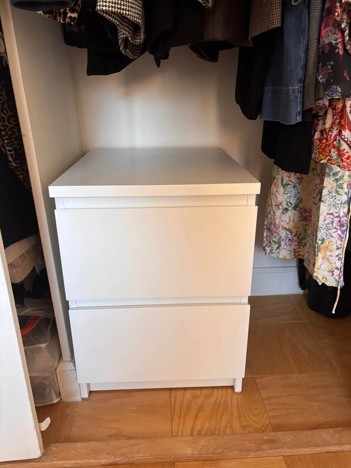 IKEA Malm Dressers - White 3-Drawer & 2-Drawer Nightstand Set - photo 2