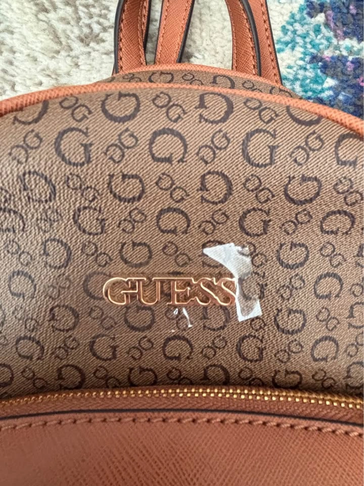 Guess Brown Logo Print Backpack - photo 2
