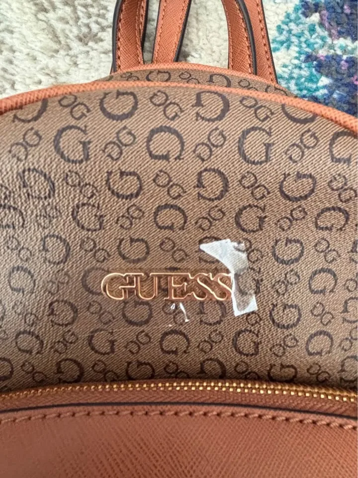 Guess Brown Logo Print Backpack - photo 2