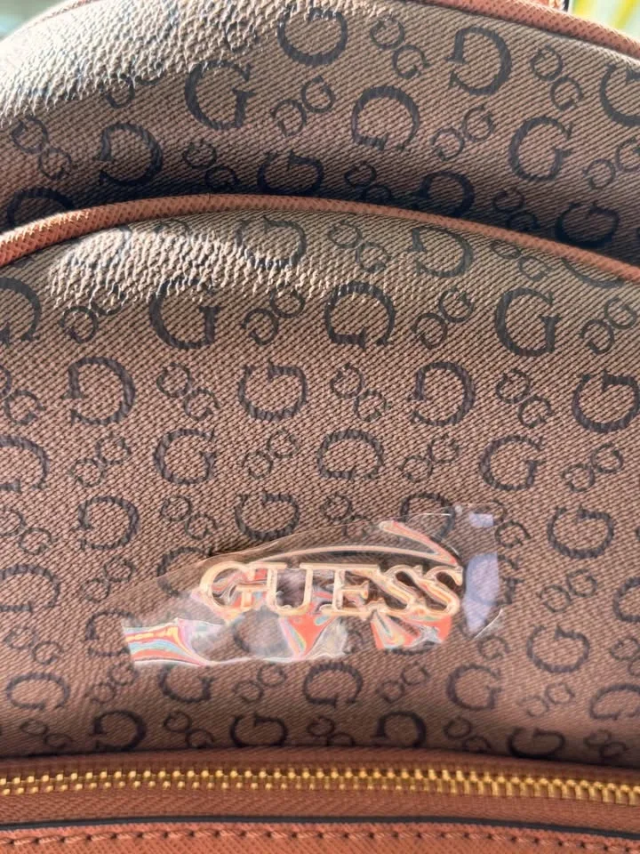 Guess Brown Logo Print Backpack - photo 4