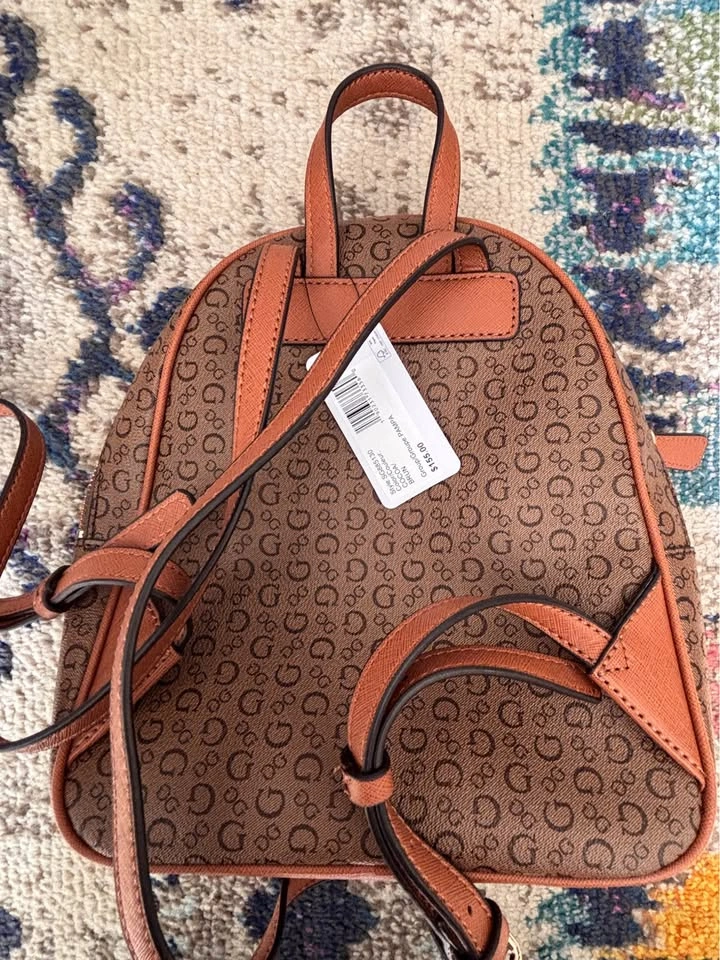 Guess Brown Logo Print Backpack - photo 5