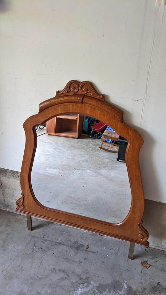 Beautiful Dresser Mirror in Wooden Frame 47x48"
