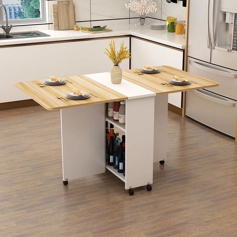 Space-Saving Folding Dining Table with Storage Rack - photo 2