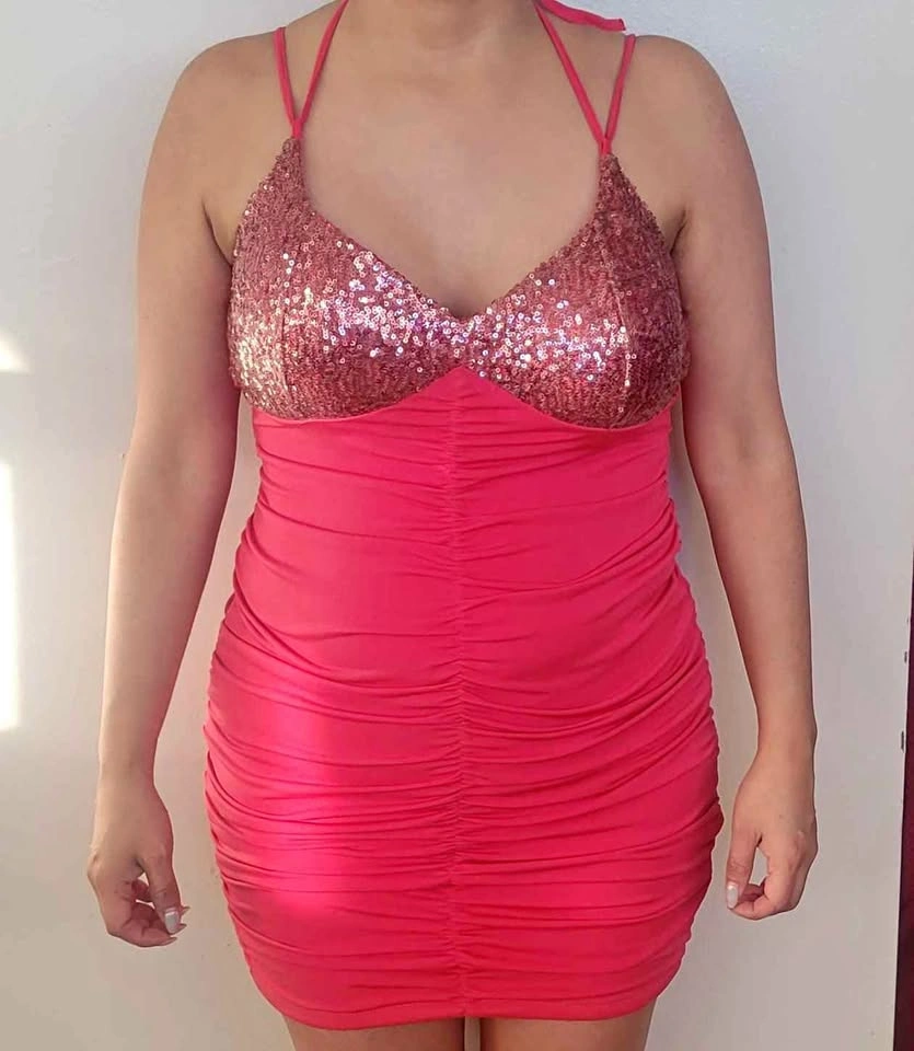 Pink Sequin XS Mini Dress