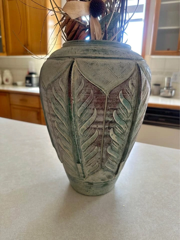 Large rustic ceramic decorative vase