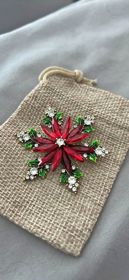 Poinsettia brooch