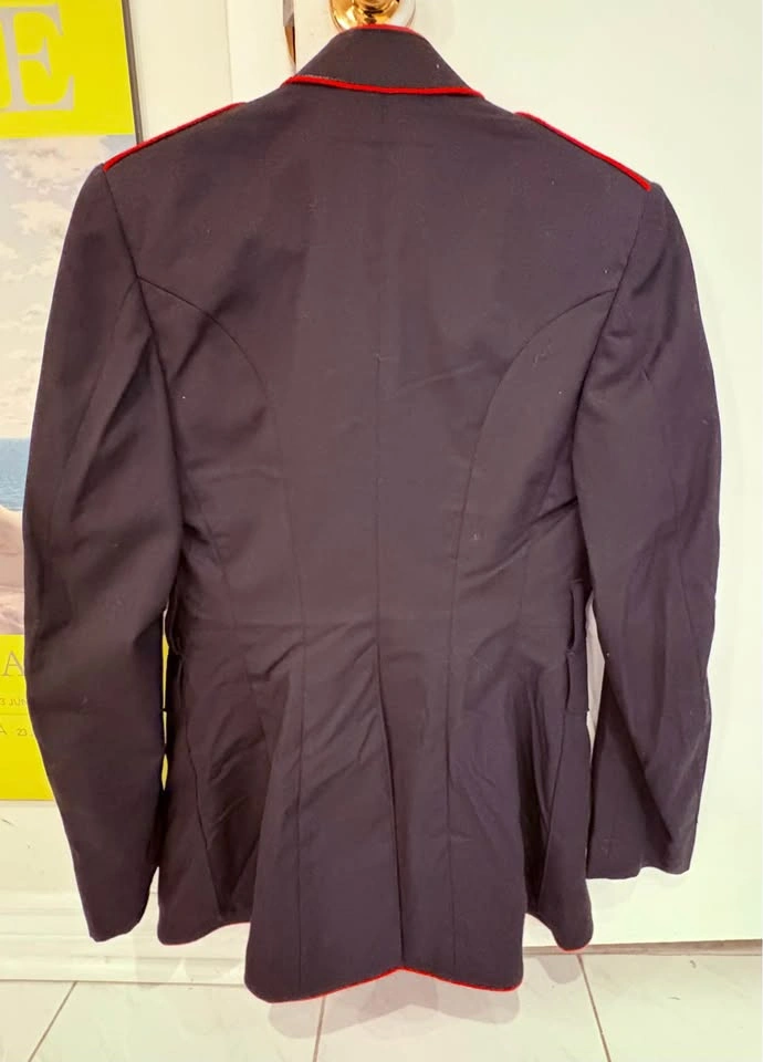 Dark Blue Military Style Jacket with Red Piping Gold Buttons USM - photo 2