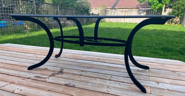 Outdoor Dining Table - Metal Frame, Removable Glass Top - photo 5
