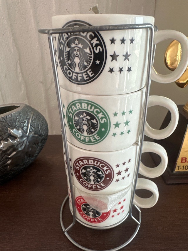 Starbucks Stacking Mugs with Stand
