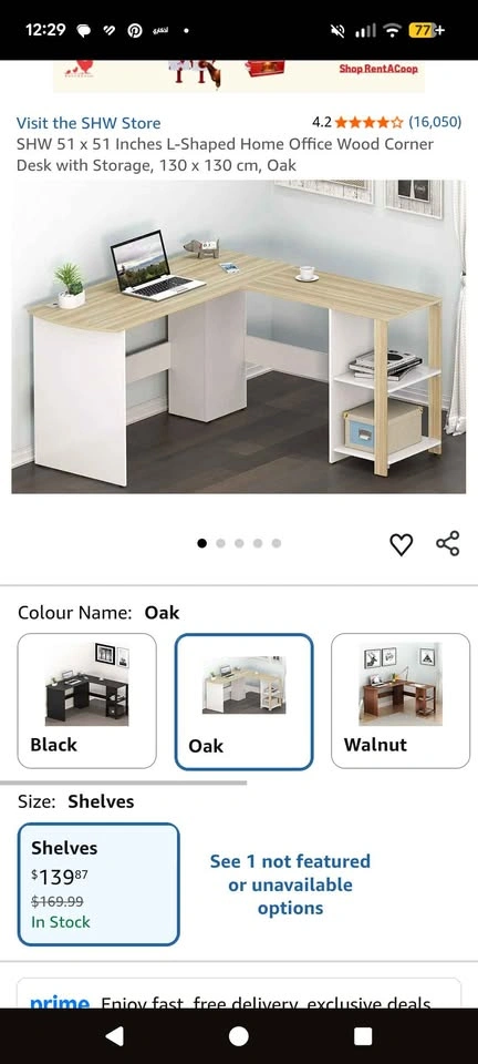SHW 51-Inch L-Shaped Home Office Wood Corner Desk with Storage - photo 4