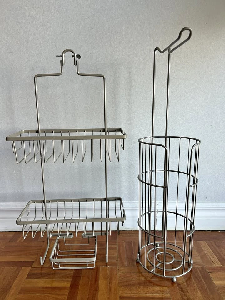 Bathroom Set - Shower Caddy + Toilet Paper Holder