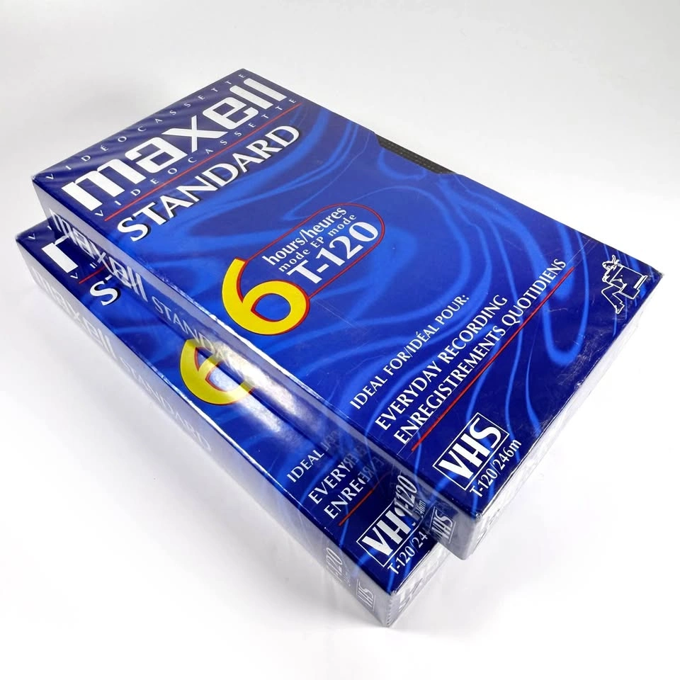 2 NEW Sealed Maxell T-120 VHS Cassettes