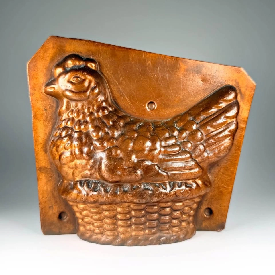 Antique Copper Hen on Nest Chocolate Mold