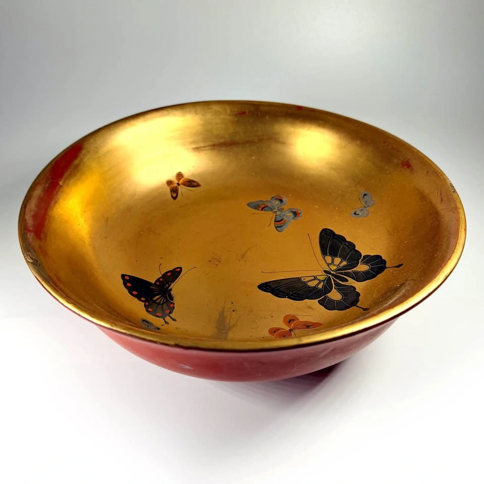 Antique Japanese Lacquer Serving Bowl