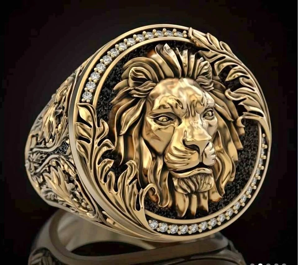 Men's Vintage Lion Head Ring