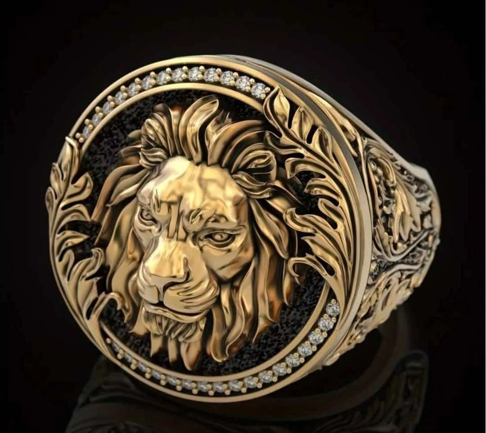 Men's Vintage Lion Head Ring - photo 2