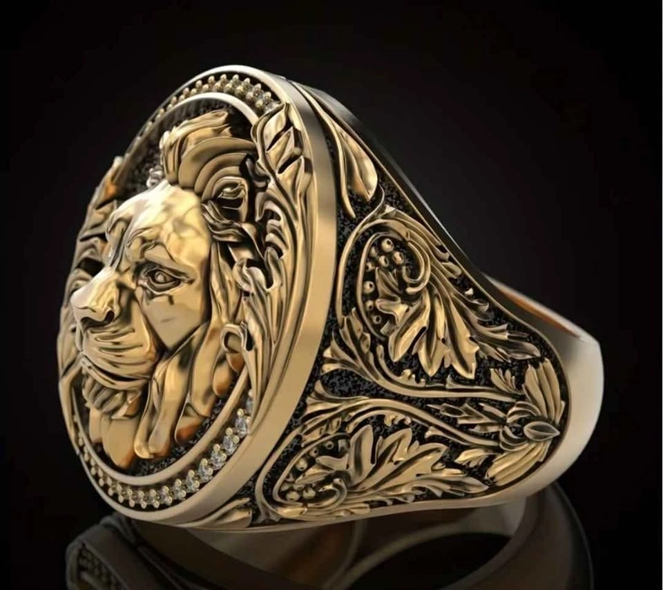 Men's Vintage Lion Head Ring - photo 3