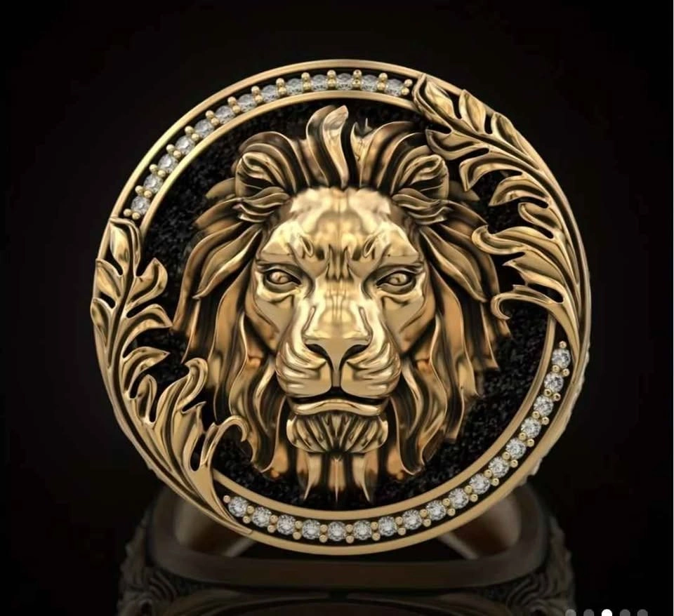 Men's Vintage Lion Head Ring - photo 4