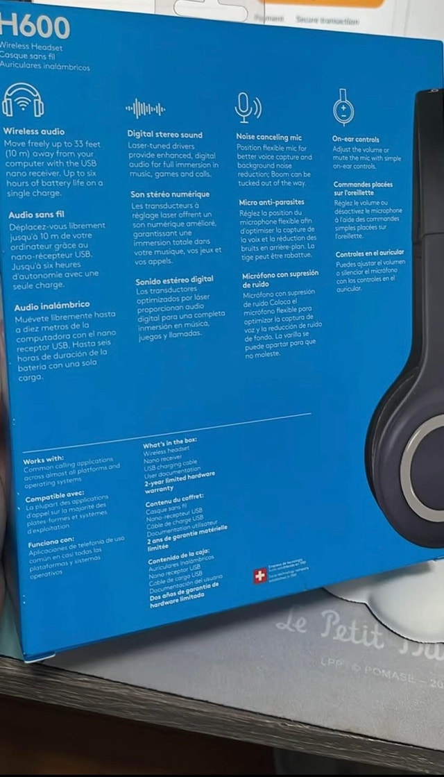 Logitech Over-the-head Wireless Headset H600 - photo 2