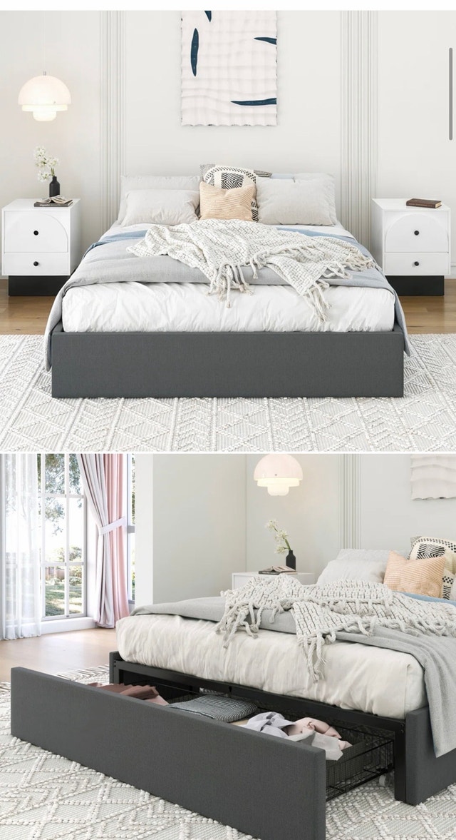 Queen Size Bed Frame with Storage Drawers - photo 2